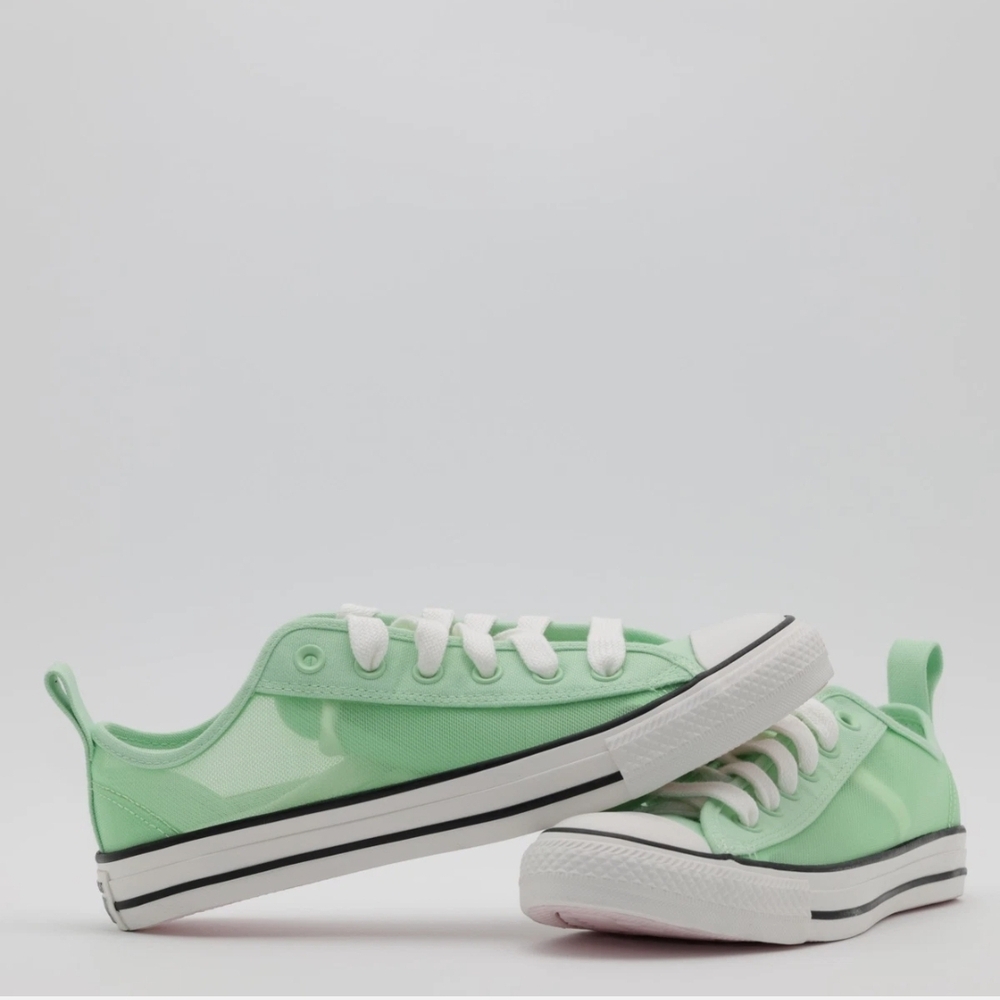 Converse Mint Green Mesh And Canvas Sneakers. Sour Glow. NWT